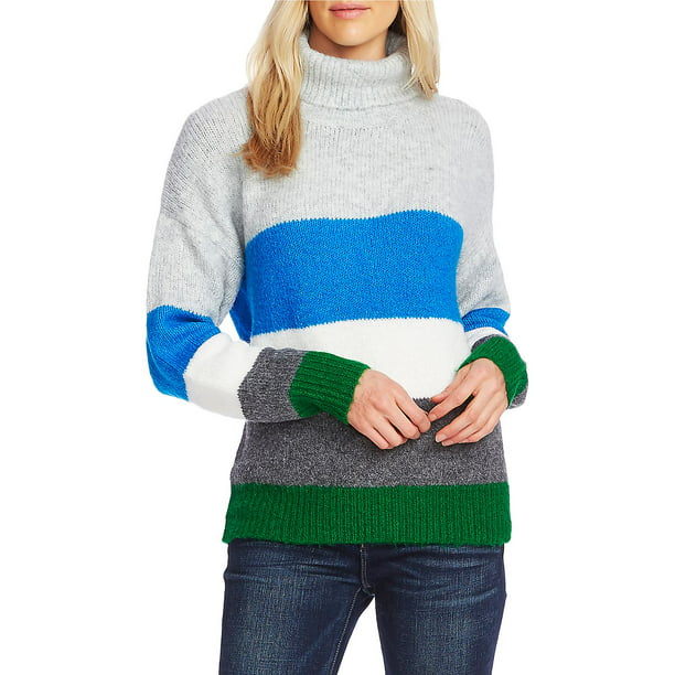 GALAXY-DF Women Black with Color Block and Turtleneck Sweater 